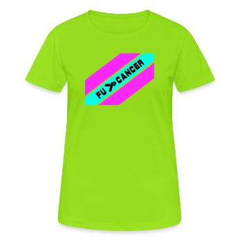Fu... Krebs / Kampf gegen Krebs / Fu.. Cancer - Frauen T-Shirt atmungsaktiv - Neongrün - Vorne - AI Model Female 172 dark (172cm)