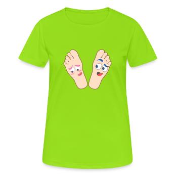 Chemise enfant flirter pieds chemise motif drôle pieds - T-shirt respirant Femme - vert néon - Devant - AI Model Female 172 dark (172cm)