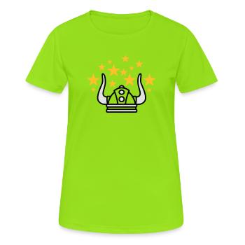 Wikinger Idee - Frauen T-Shirt atmungsaktiv - Neongrün - Vorne - AI Model Female 172 dark (172cm)