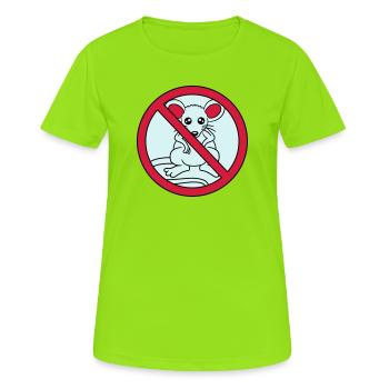 forbidden sign crossed out no mouse suess n - Women's Breathable T-Shirt - neon green - Front - AI Model Female 172 dark (172cm)
