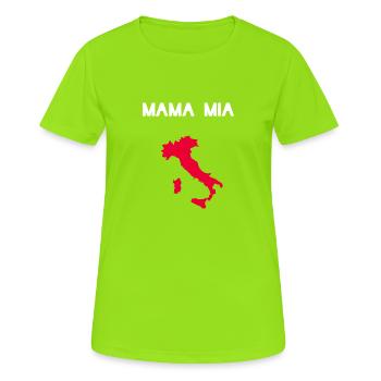 Chemise Mamma Mia Mama Mia Italie - T-shirt respirant Femme - vert néon - Devant - AI Model Female 172 dark (172cm)