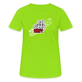 Manger la dérive du sommeil - T-shirt respirant Femme - vert néon - Devant - AI Model Female 172 dark (172cm)
