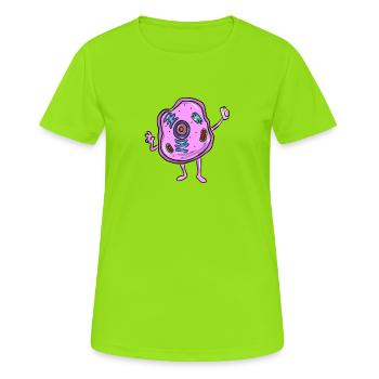 Zelle Biologie Blogger - Frauen T-Shirt atmungsaktiv - Neongrün - Vorne - AI Model Female 172 dark (172cm)