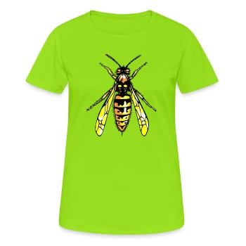 Wespe - Frauen T-Shirt atmungsaktiv - Neongrün - Vorne - AI Model Female 172 dark (172cm)