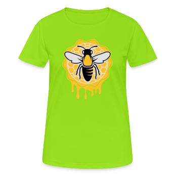 a bee and honeycomb - Women's Breathable T-Shirt - neon green - Front - AI Model Female 172 dark (172cm)