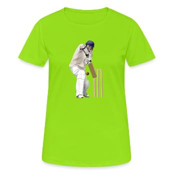 Cricket - Frauen T-Shirt atmungsaktiv - Neongrün - Vorne - AI Model Female 172 dark (172cm)