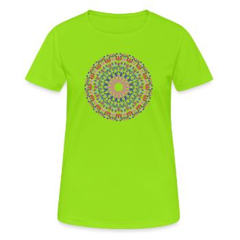 Mandala Mandala - T-shirt respirant Femme - vert néon - Devant - AI Model Female 172 dark (172cm)