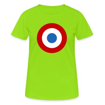 autocollant air force roundel France armée de l’air - T-shirt respirant Femme - vert néon - Devant - AI Model Female 172 dark (172cm)