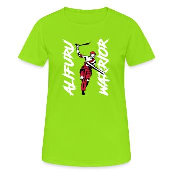 Alifuru Warrior Man - Frauen T-Shirt atmungsaktiv - Neongrün - Vorne - AI Model Female 172 dark (172cm)