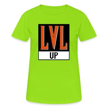 level up nerd cod - Frauen T-Shirt atmungsaktiv - Neongrün - Vorne - AI Model Female 172 dark (172cm)