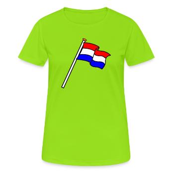 Drapeau Pays-Bas Drapeaux NL - T-shirt respirant Femme - vert néon - Devant - AI Model Female 172 dark (172cm)
