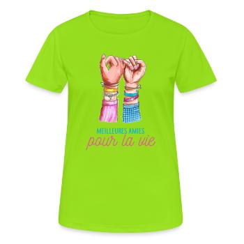 Meilleures amies pour la vie - T-shirt respirant Femme - vert néon - Devant - AI Model Female 172 dark (172cm)