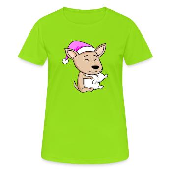 Hund Hunderasse Pyrenäenberghund - Frauen T-Shirt atmungsaktiv - Neongrün - Vorne - AI Model Female 172 dark (172cm)