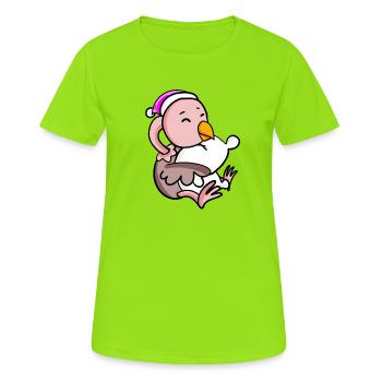 Bouquet avec oreiller et bonnet de couchage - T-shirt respirant Femme - vert néon - Devant - AI Model Female 172 dark (172cm)