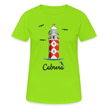 Cabrera, Île des Baléares, zone protégée, phare - T-shirt respirant Femme - vert néon - Devant - AI Model Female 172 dark (172cm)