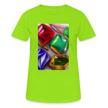 Pierres précieuses - T-shirt respirant Femme - vert néon - Devant - AI Model Female 172 dark (172cm)