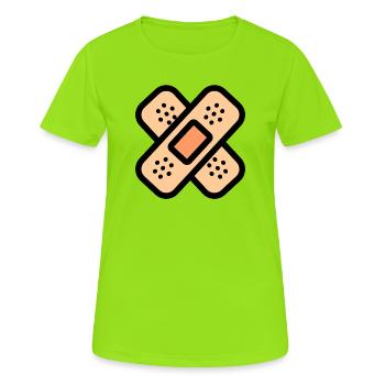 Plaster crossed - Women's Breathable T-Shirt - neon green - Front - AI Model Female 172 dark (172cm)