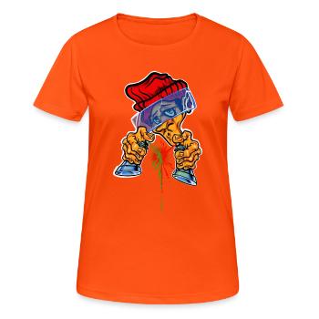 Spray Can Master - Frauen T-Shirt atmungsaktiv - Neonorange - Vorne - AI Model Female 172 dark (172cm)