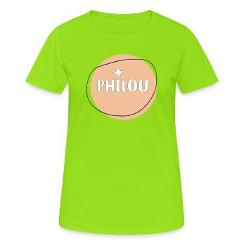 Philou - T-shirt respirant Femme - vert néon - Devant - AI Model Female 172 dark (172cm)