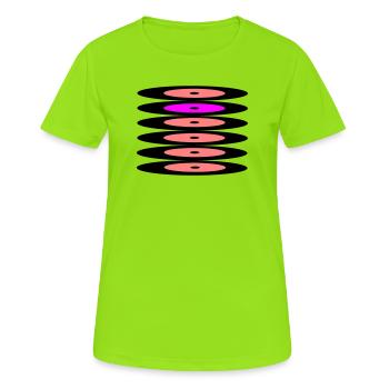 Records - Women's Breathable T-Shirt - neon green - Front - AI Model Female 172 dark (172cm)
