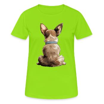Chihuahua - Frauen T-Shirt atmungsaktiv - Neongrün - Vorne - AI Model Female 172 dark (172cm)