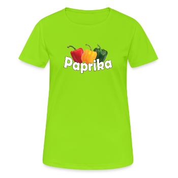 PAPRIKA - Frauen T-Shirt atmungsaktiv - Neongrün - Vorne - AI Model Female 172 dark (172cm)