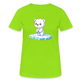 Ours polaire sur la banquise réchauffement climatique - T-shirt respirant Femme - vert néon - Devant - AI Model Female 172 dark (172cm)