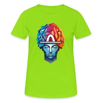 Männer Denken - Frauen T-Shirt atmungsaktiv - Neongrün - Vorne - AI Model Female 172 dark (172cm)