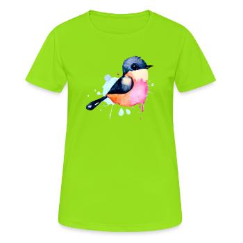 Mésange - T-shirt respirant Femme - vert néon - Devant - AI Model Female 172 dark (172cm)