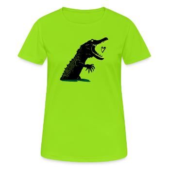 Krokodil Ich Hab Dich Zum Fressen Gern - Frauen T-Shirt atmungsaktiv - Neongrün - Vorne - AI Model Female 172 dark (172cm)