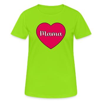 mommy heart - Women's Breathable T-Shirt - neon green - Front - AI Model Female 172 dark (172cm)