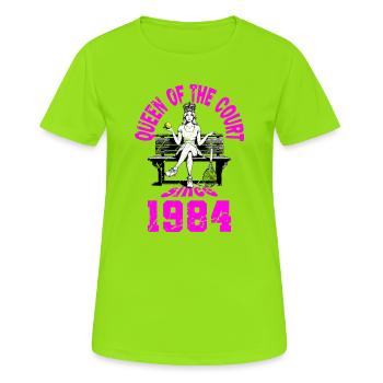 Tennis Shirt Frauen Geburtstag Jubiläum 1984 - Frauen T-Shirt atmungsaktiv - Neongrün - Vorne - AI Model Female 172 dark (172cm)