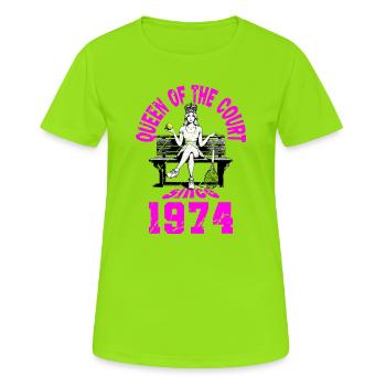 Tennis Shirt Frauen Geburtstag Jubiläum 1974 - Frauen T-Shirt atmungsaktiv - Neongrün - Vorne - AI Model Female 172 dark (172cm)