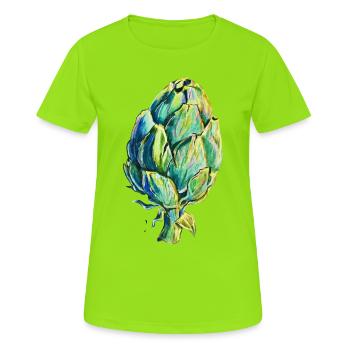 Artischocke solo - Frauen T-Shirt atmungsaktiv - Neongrün - Vorne - AI Model Female 172 dark (172cm)