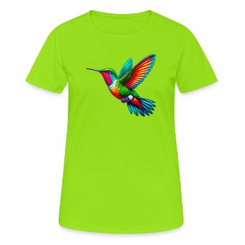 Kolibri - Frauen T-Shirt atmungsaktiv - Neongrün - Vorne - AI Model Female 172 dark (172cm)