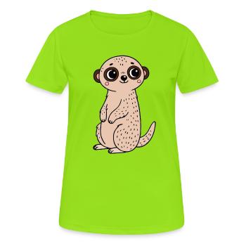 Suricate - T-shirt respirant Femme - vert néon - Devant - AI Model Female 172 dark (172cm)