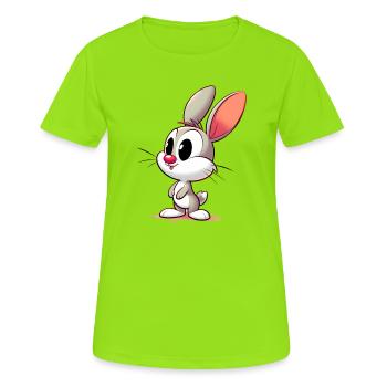Lapin - T-shirt respirant Femme - vert néon - Devant - AI Model Female 172 dark (172cm)