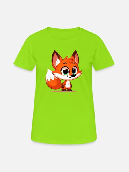 Fuchs - Frauen T-Shirt atmungsaktiv - Neongrün
