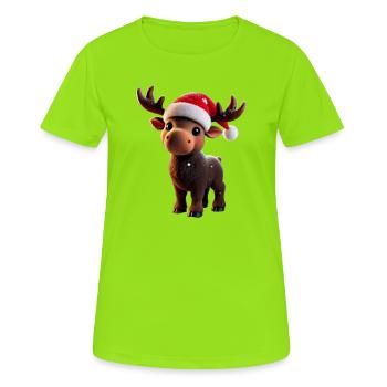 Moose - Mosses - Christmas - Women's Breathable T-Shirt - neon green - Front - AI Model Female 172 dark (172cm)