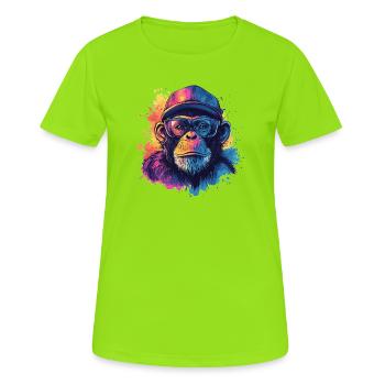 Watercolor Hipster Monkey - Women's Breathable T-Shirt - neon green - Front - AI Model Female 172 dark (172cm)