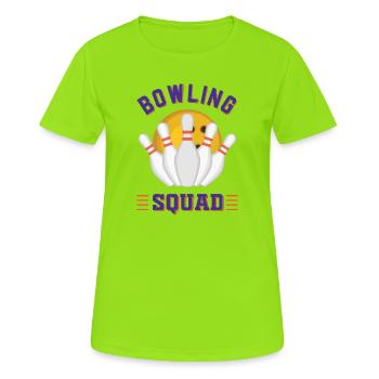 Bowling-Mannschaft - Frauen T-Shirt atmungsaktiv - Neongrün - Vorne - AI Model Female 172 dark (172cm)