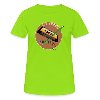 Musik der alten Schule - Frauen T-Shirt atmungsaktiv - Neongrün - Vorne - AI Model Female 172 dark (172cm)