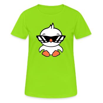 Vogel Sonnenbrille Cool schwarze Brille Coolness - Frauen T-Shirt atmungsaktiv - Neongrün - Vorne - AI Model Female 172 dark (172cm)