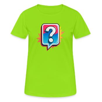 Fragezeichen - Frauen T-Shirt atmungsaktiv - Neongrün - Vorne - AI Model Female 172 dark (172cm)