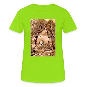 Wurzeln und Resonanz - Frauen T-Shirt atmungsaktiv - Neongrün - Vorne - AI Model Female 172 dark (172cm)