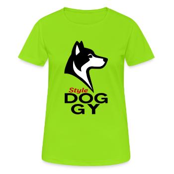 Dogstyle - T-shirt respirant Femme - vert néon - Devant - AI Model Female 172 dark (172cm)