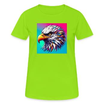 Adler - Frauen T-Shirt atmungsaktiv - Neongrün - Vorne - AI Model Female 172 dark (172cm)
