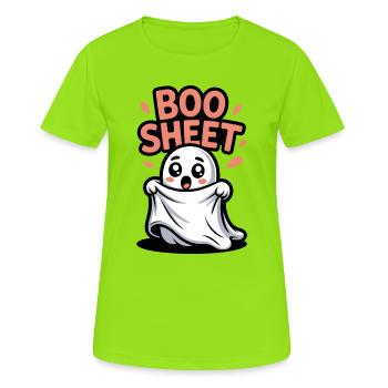 Des graphismes de fantômes terriblement doux - T-shirt respirant Femme - vert néon - Devant - AI Model Female 172 dark (172cm)