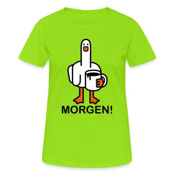 Good morning! - Women's Breathable T-Shirt - neon green - Front - AI Model Female 172 dark (172cm)
