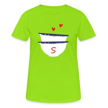 Lettre s bols breton - T-shirt respirant Femme - vert néon - Devant - AI Model Female 172 dark (172cm)